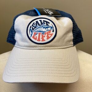 Salt Life Men’s Khaki Navy Mesh Back  Hat NWT
